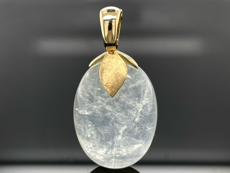 ANHÄNGER AUS 375/- GELBGOLD MIT RAINBOW MONDSTEIN (CA.20,7 ct.)