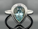 RING AUS 375/- GOLD RHODINIERT MIT SANTA MARIA AQUAMARIN (CA. 1,38 ct.)