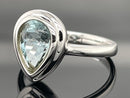 RING AUS 375/- GOLD RHODINIERT MIT SANTA MARIA AQUAMARIN (CA. 1,38 ct.)