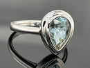 RING AUS 375/- GOLD RHODINIERT MIT SANTA MARIA AQUAMARIN (CA. 1,38 ct.)