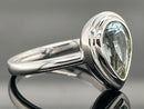 RING AUS 375/- GOLD RHODINIERT MIT SANTA MARIA AQUAMARIN (CA. 1,38 ct.)