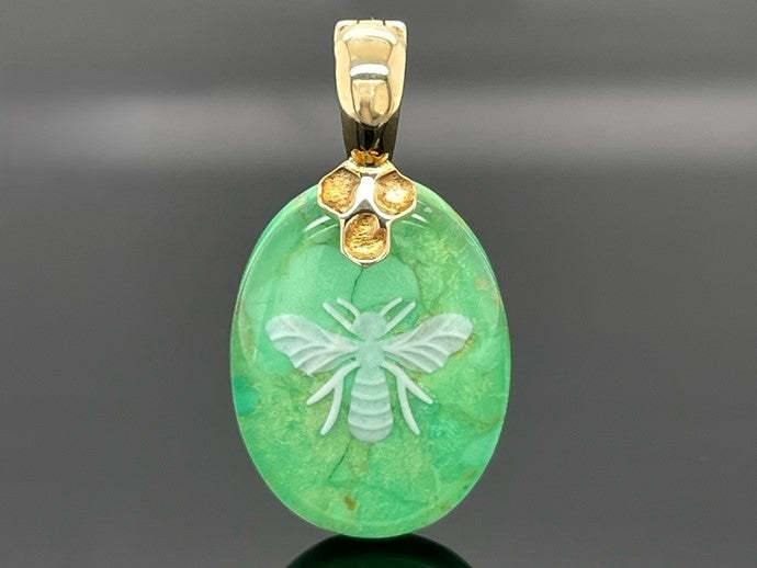 CLIP ANHÄNGER AUS 375/- GELBGOLD MIT TÜRKIS/BERGKRISTALL-DUBL. BEH. (ca. 12,0 ct.)