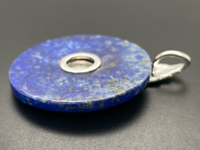 ANHÄNGER AUS 925/- SILBER RHODINIERT MIT LAPIS  (CA.37 ct.)