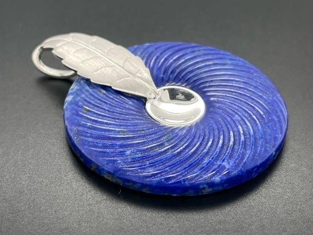 ANHÄNGER AUS 925/- SILBER RHODINIERT MIT LAPIS  (CA.37 ct.)