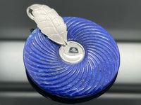 ANHÄNGER AUS 925/- SILBER RHODINIERT MIT LAPIS  (CA.37 ct.)