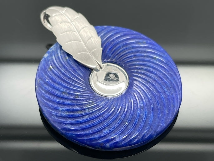 ANHÄNGER AUS 925/- SILBER RHODINIERT MIT LAPIS  (CA.37 ct.)