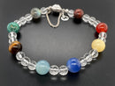ARMBAND "SONNENSYSTEM" 925/-SILBER RHODINIERT MIT MULTI EDELSTEINE