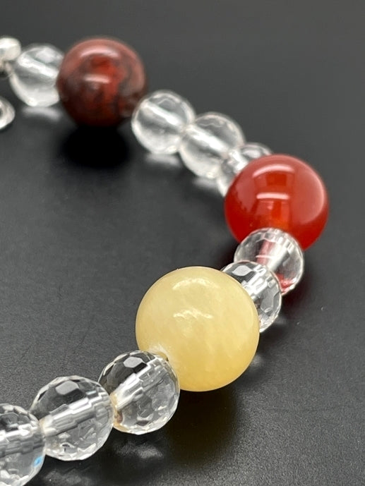 ARMBAND "SONNENSYSTEM" 925/-SILBER RHODINIERT MIT MULTI EDELSTEINE