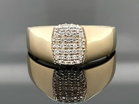 RING AUS 375/- GELBGOLD MIT SAPHIR WEIß (GES.CA.0,41 ct.)