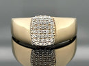 RING AUS 375/- GELBGOLD MIT SAPHIR WEIß (GES.CA.0,41 ct.)
