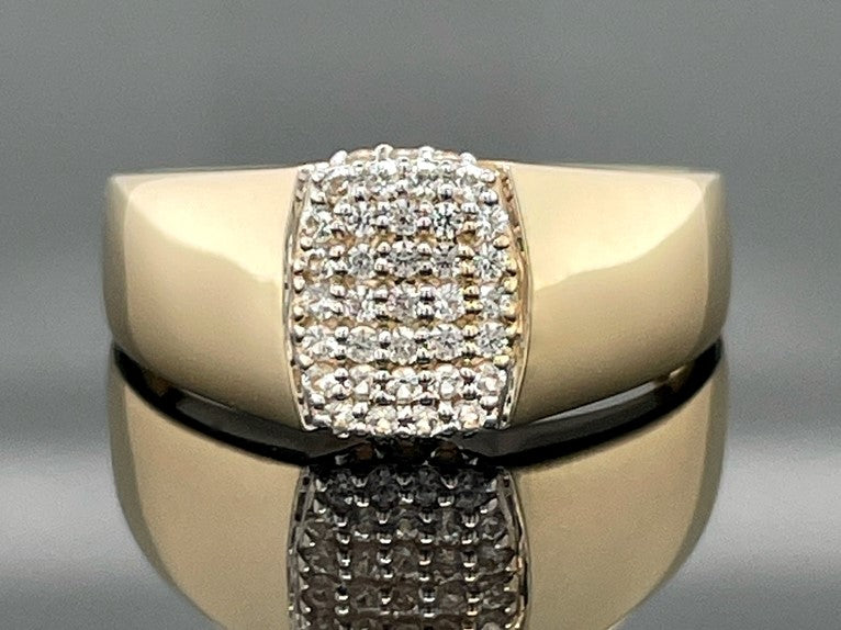 RING AUS 375/- GELBGOLD MIT SAPHIR WEIß (GES.CA.0,41 ct.)