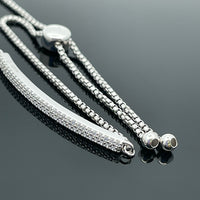 SLIDER ARMBAND 925/-SILBER RHODINIERT MIT ZIRKONIA