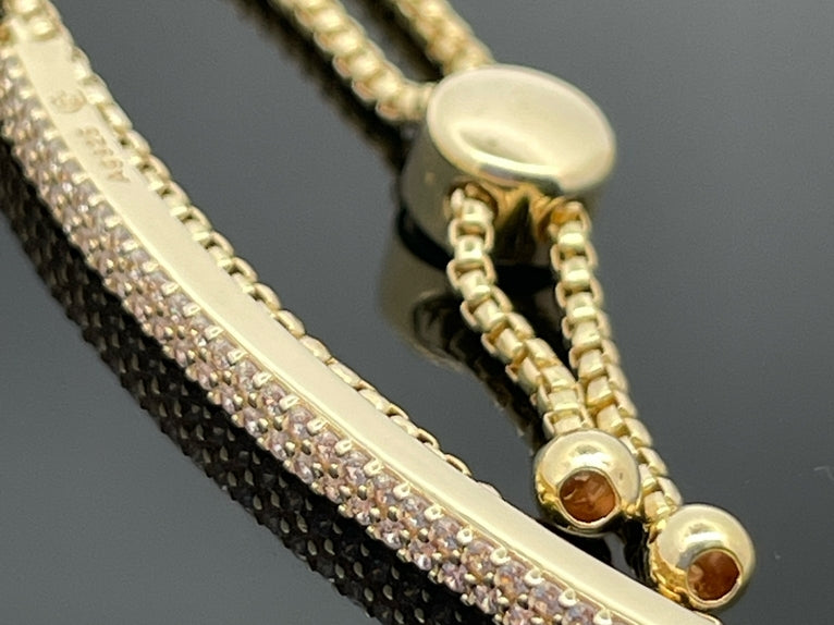 SLIDER ARMBAND 925/-SILBER VERGOLDET MIT ZIRKONIA
