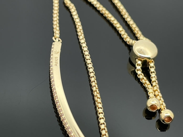 SLIDER ARMBAND 925/-SILBER VERGOLDET MIT ZIRKONIA