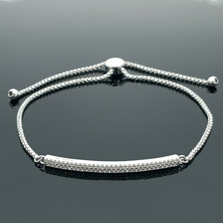 SLIDER ARMBAND 925/-SILBER RHODINIERT MIT ZIRKONIA