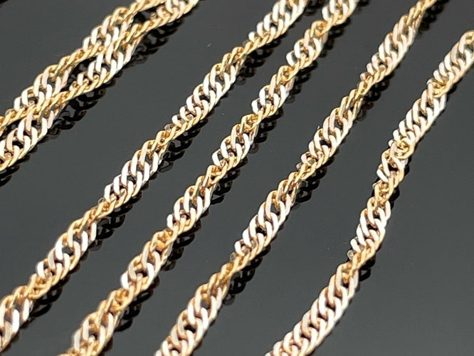 SINGAPURKETTE+ARMBAND AUS 925/-SILBER VERGOLDET