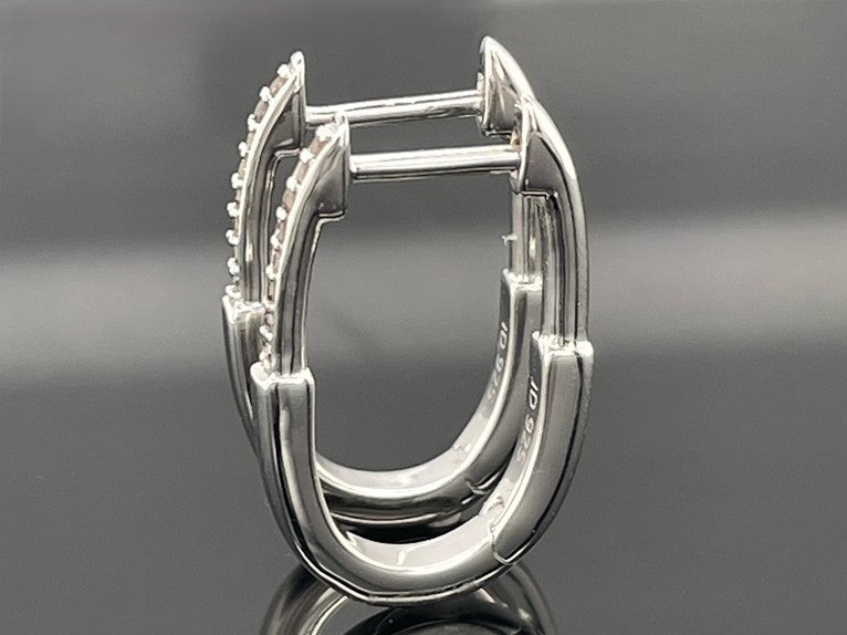 CREOLEN AUS 925/- SILBER RHODINIERT MIT  DIAMANTEN (GES. CA. 0,10 ct.) (Kopie)
