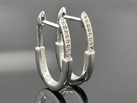 CREOLEN AUS 925/- SILBER RHODINIERT MIT  DIAMANTEN (GES. CA. 0,10 ct.) (Kopie)
