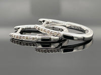 CREOLEN AUS 925/- SILBER RHODINIERT MIT  DIAMANTEN (GES. CA. 0,10 ct.) (Kopie)