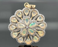 ANHÄNGER AUS 925/- SILBER VERGOLDET MIT ÄTHIOP. OPAL & ZIRKON