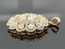 ANHÄNGER AUS 925/- SILBER VERGOLDET MIT ÄTHIOP. OPAL & ZIRKON