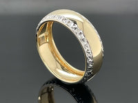 RING AUS 585/- GELBGOLD TEILDIAMANTIERT