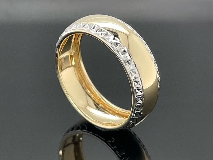 RING AUS 585/- GELBGOLD TEILDIAMANTIERT