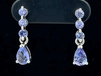 OHRSTECKER AUS 925/- SILBER RHODINIERT MIT TANSANIT