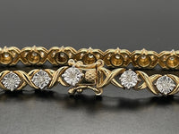 ARMBAND 925/-SILBER VERGOLDET MIT DIAMANTEN (GES. CA. 0,25 ct.)