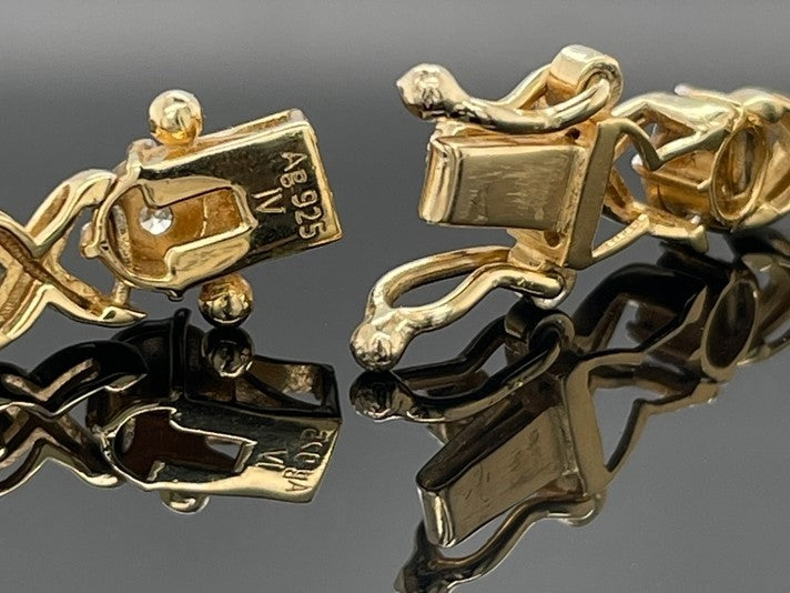 ARMBAND 925/-SILBER VERGOLDET MIT DIAMANTEN (GES. CA. 0,25 ct.)