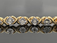 ARMBAND 925/-SILBER VERGOLDET MIT DIAMANTEN (GES. CA. 0,25 ct.)