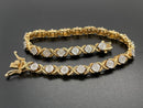 ARMBAND 925/-SILBER VERGOLDET MIT DIAMANTEN (GES. CA. 0,25 ct.)