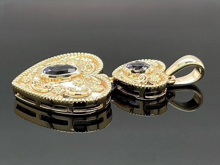 ANHÄNGER AUS 925/- SILBER VERGOLDET MIT TANSANIT AAA+ (GES. CA. 0,56ct.)