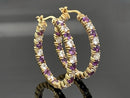 CREOLEN AUS 925/- SILBER VERGOLDET MIT AMETHYST & ZIRKON