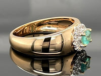 RING AUS 925/- SILBER VERGOLDET MIT SAMBIA SMARAGD & ZIRKON