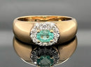 RING AUS 925/- SILBER VERGOLDET MIT SAMBIA SMARAGD & ZIRKON