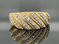 RING AUS 925/- SILBER VERGOLDET MIT DIAMANTEN (GES.CA.0,21 ct.)