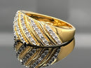 RING AUS 925/- SILBER VERGOLDET MIT DIAMANTEN (GES.CA.0,21 ct.)