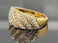 RING AUS 925/- SILBER VERGOLDET MIT DIAMANTEN (GES.CA.0,21 ct.)