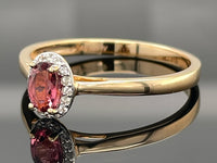RING AUS 925/- SILBER VERGOLDET MIT PINK TURMALIN & ZIRKON