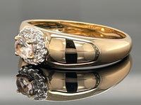 RING AUS 925/- SILBER VERGOLDET MIT MORGANIT & ZIRKON