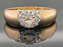 RING AUS 925/- SILBER VERGOLDET MIT MORGANIT & ZIRKON