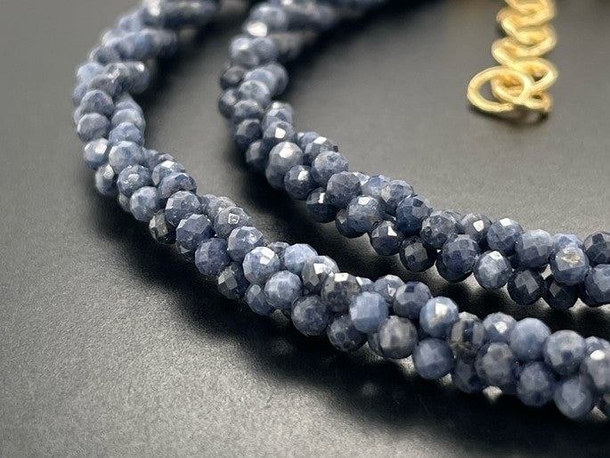 COLLIER 925/- SILBER VERGOLDET MIT SAPHIR