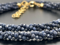 COLLIER 925/- SILBER VERGOLDET MIT SAPHIR