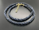 COLLIER 925/- SILBER VERGOLDET MIT SAPHIR