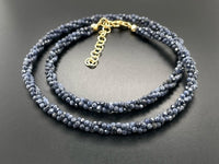 COLLIER 925/- SILBER VERGOLDET MIT SAPHIR
