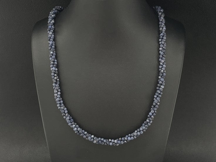 COLLIER 925/- SILBER VERGOLDET MIT SAPHIR