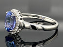 RING AUS 950/- PLATIN MIT TANSANIT AAAAA & BRILLANTEN