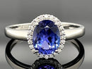 RING AUS 950/- PLATIN MIT TANSANIT AAAAA & BRILLANTEN