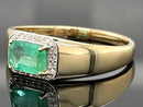 RING AUS 585/-GELBGOLD MIT SMARAGD & DIAMANTEN ( GES.CA.1,10 ct.)